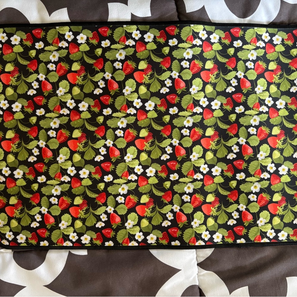 Cute Strawberry Print Neoprene 12x18 Desk Mat NWOT